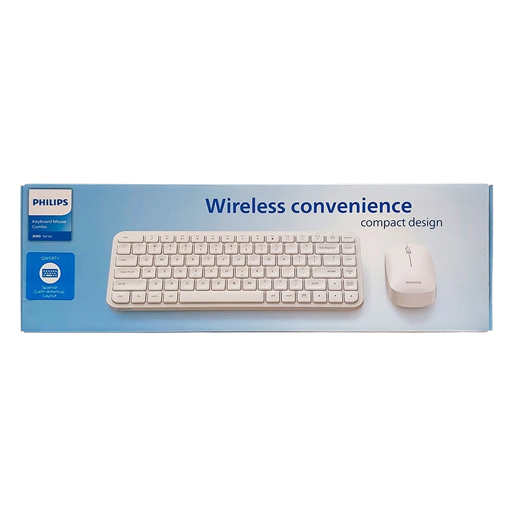 Combo Philips Serie 3000 Wireless USB 1600DPI 104 Keys Blanco Art.SPT6338WS